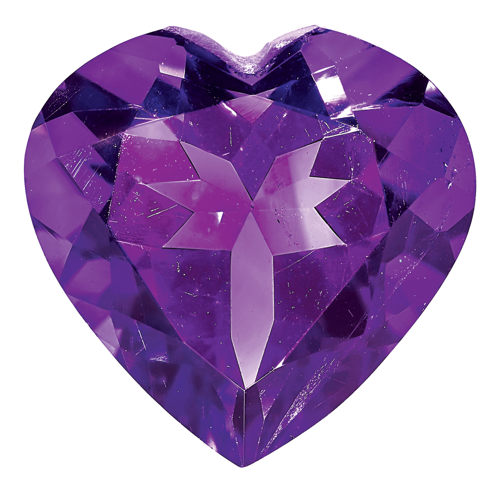 AMETHYST, 7MM HEART FACETED, AA QUALITY